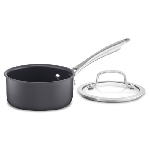 Olla Cuisinart® Anodizada y con Tapa de Vidrio Templado, Apta para Lavaplatos, 1 Cuarto